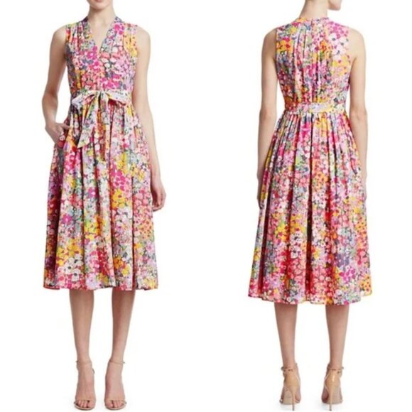 Kate Spade Floral Dots Burnout Sleeveless Midi Dress - Picture 2 of 8